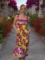 Floral Spaghetti-Strap Midi Dress
