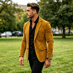 Suede Texture Notch-Lapel Sport Coat