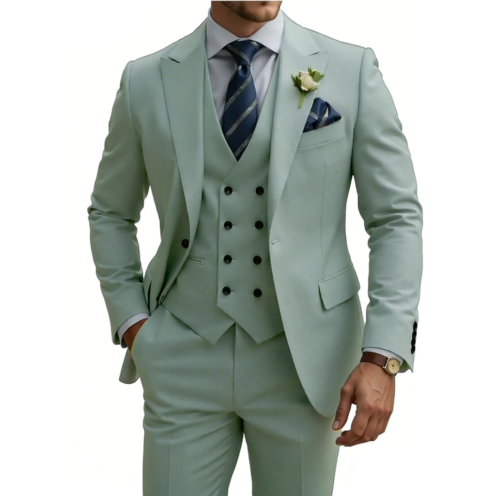 Three-Piece Double-Breasted Formal Tuxedo