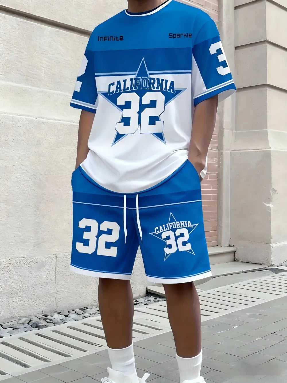 Letter Stripe Print Streetwear Set