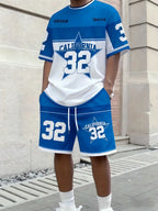 Letter Stripe Print Streetwear Set