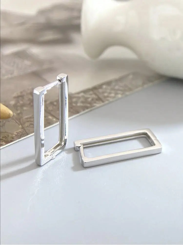 Geometric Zircon Hoop Earrings
