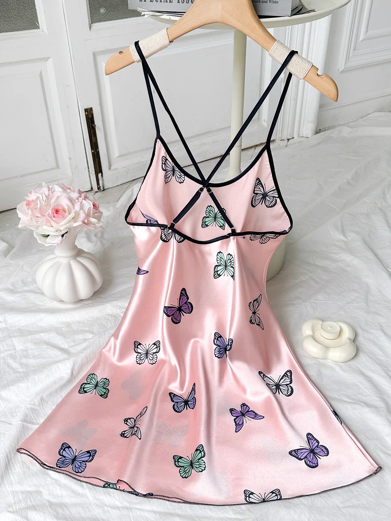 Butterfly Print Slip Nightdress
