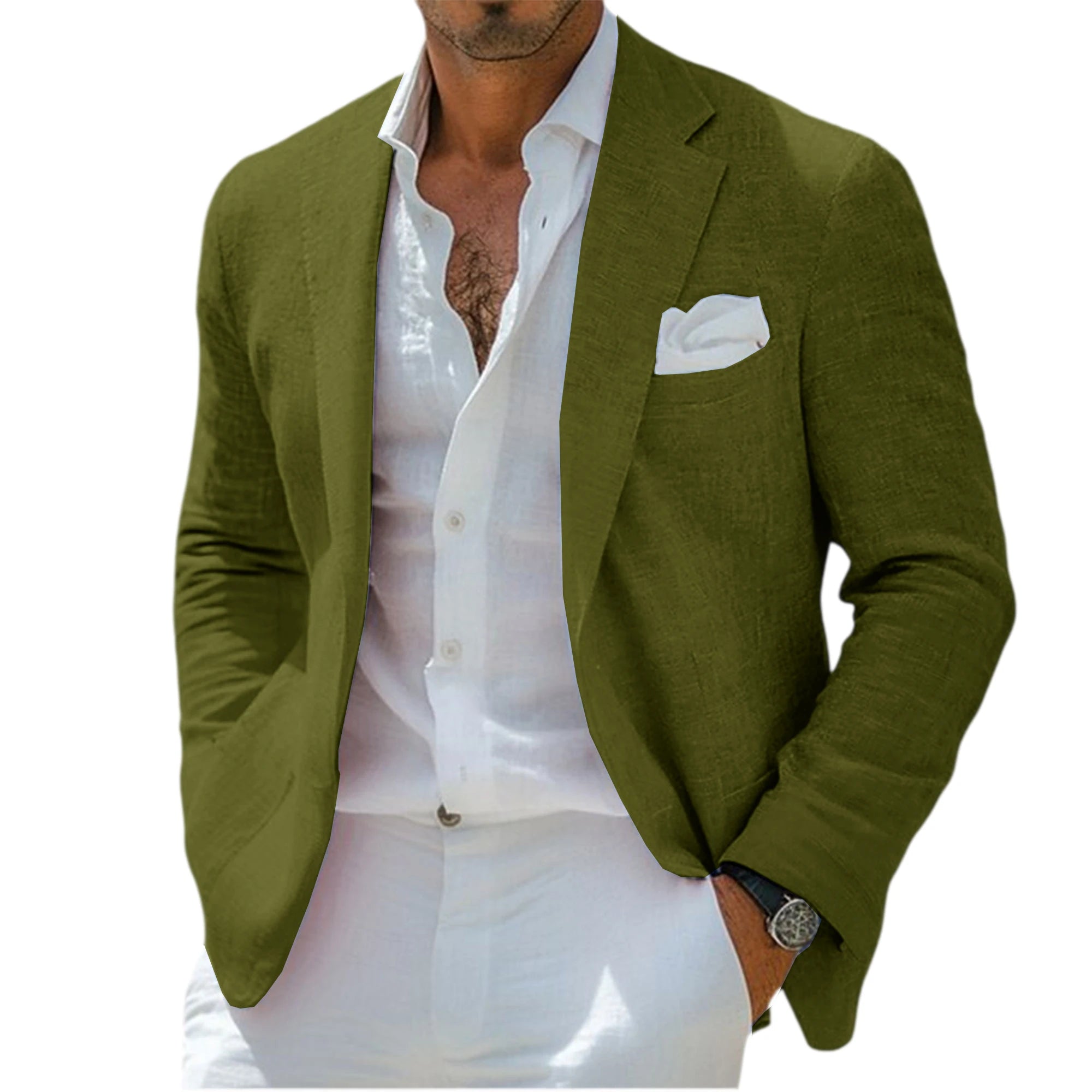 Linen Notch-Lapel Business Sport Coat