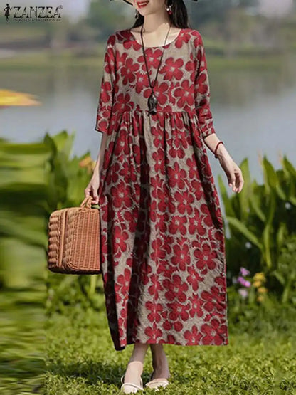 Bohemian Floral Printed Maxi Dress