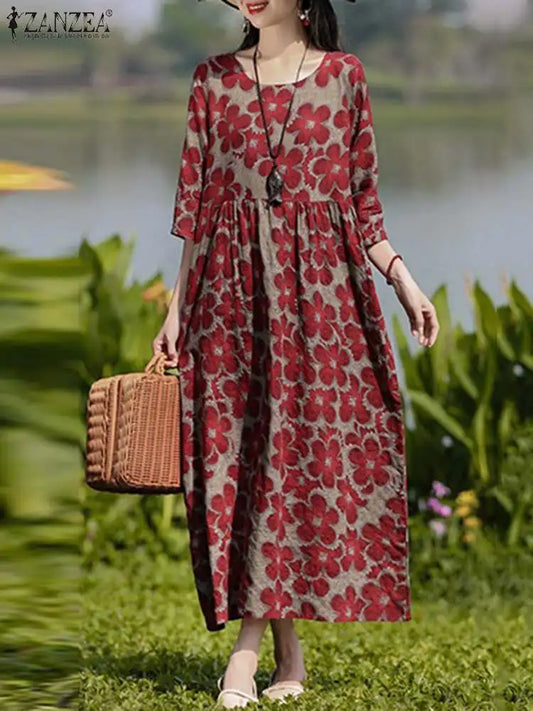 Bohemian Floral Printed Maxi Dress