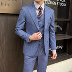 British Linen Slim Groom Suit Set