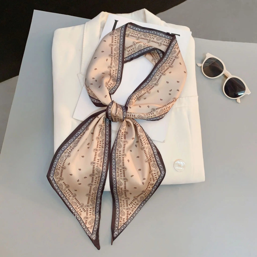 Horse Pattern Long Silk Scarf