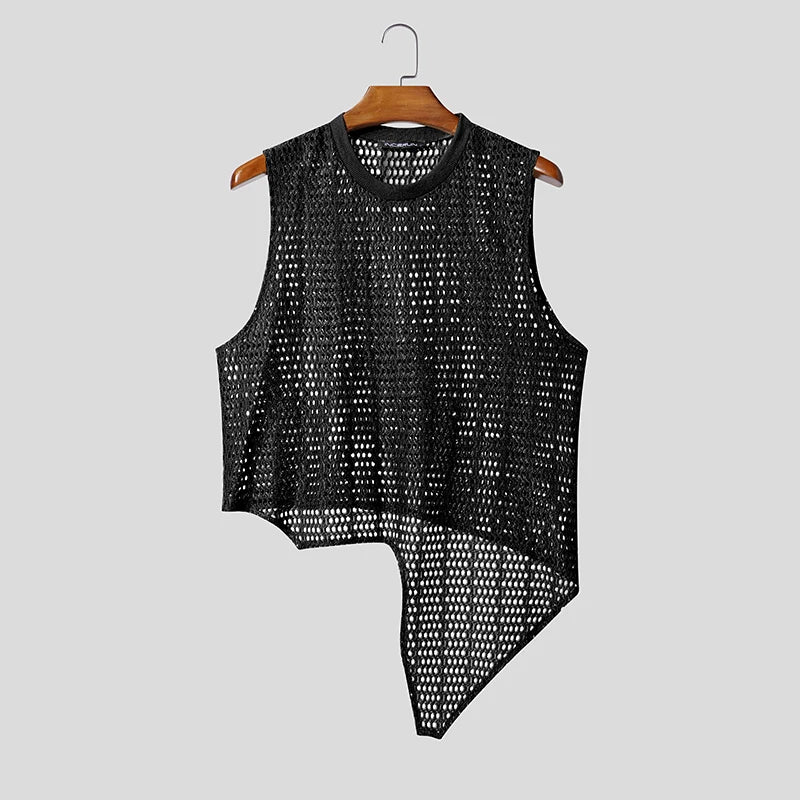 INCERUN Hollow-Out Sleeveless Top