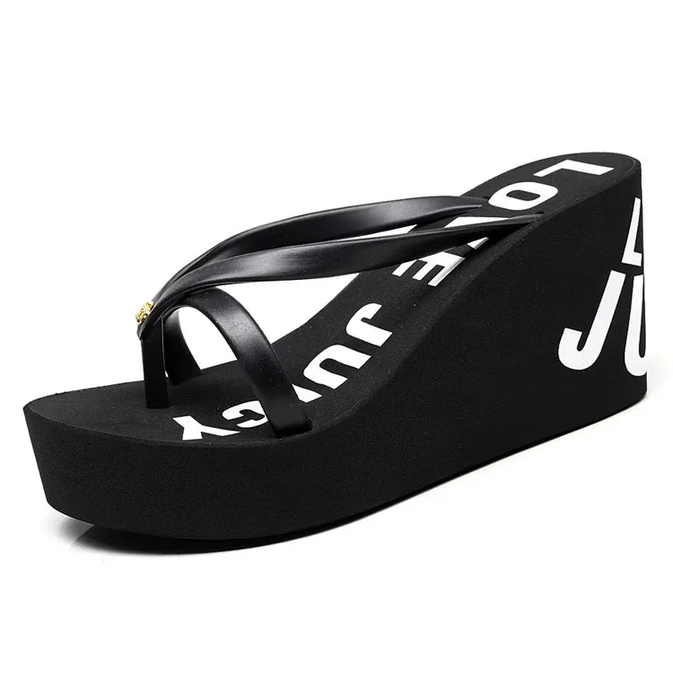 Women Cross Wedge Slippers