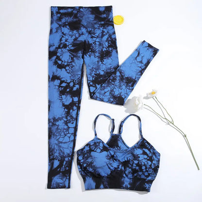 CHRLEISURE 2/3PCS Tie Dye Yoga Set