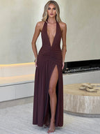 Halter Backless Maxi Dress