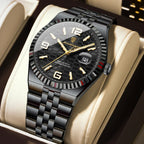 POEDAGAR Gold Green Quartz Watch