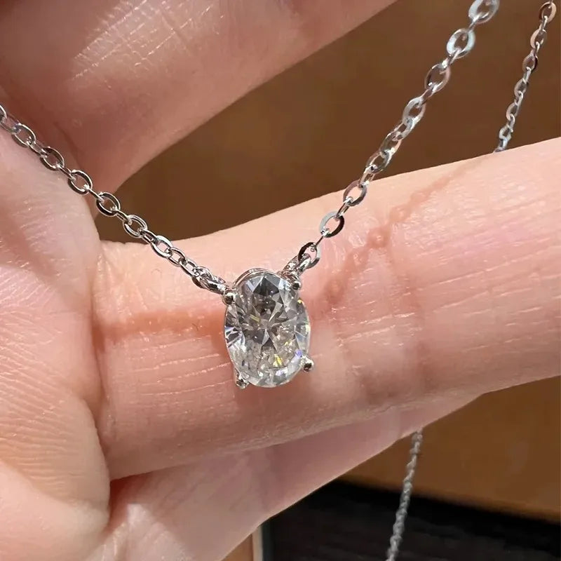 Moissanite Silver Pendant Necklace