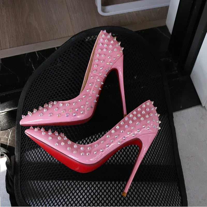 Studded Patent Leather Pumps