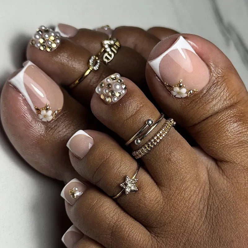 French False Toe Nails Heart