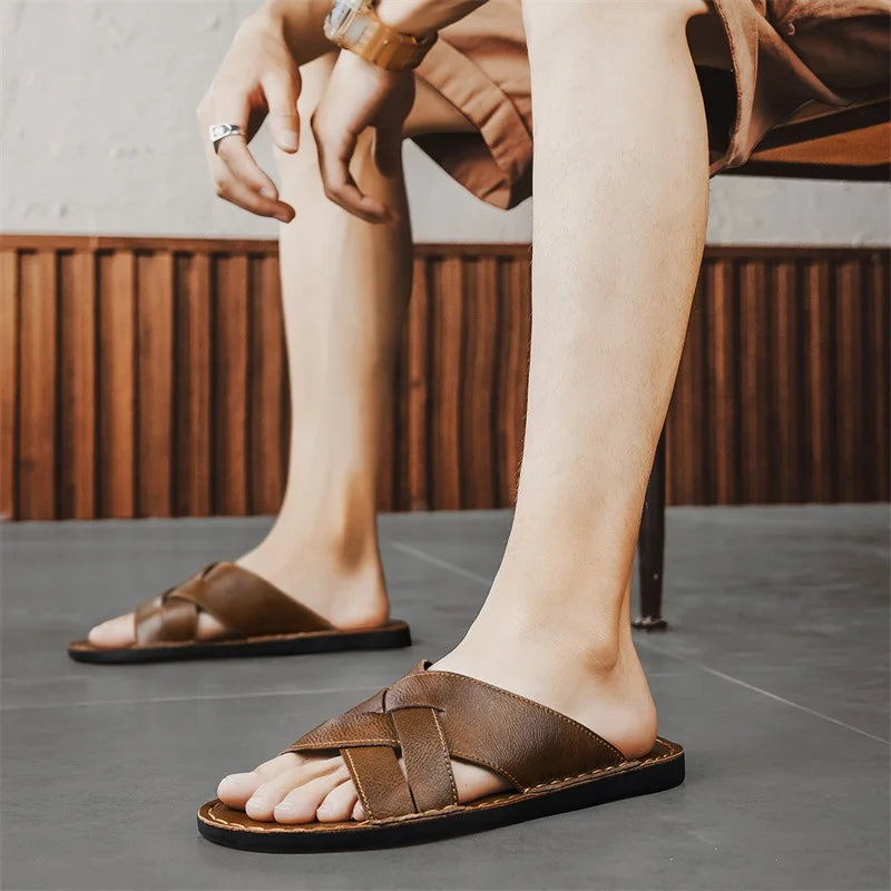 Handmade Leather Beach Slippers