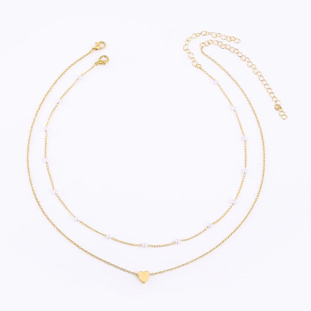Pearl Heart Choker Necklace