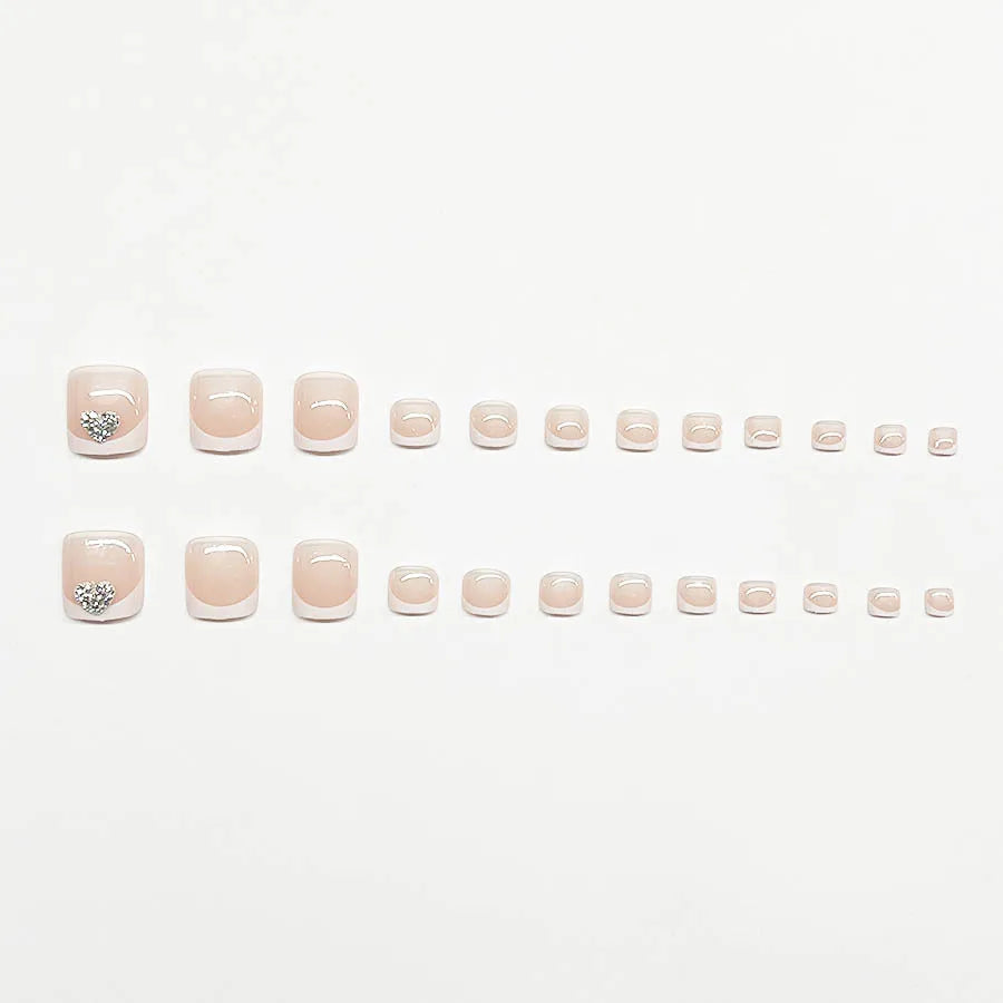 French False Toe Nails Heart