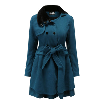 Women Slim Long Tweed Coat