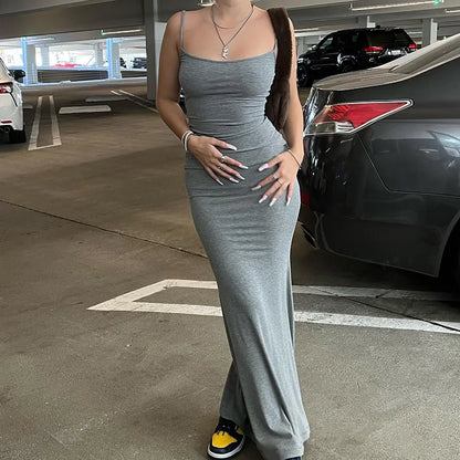 Spaghetti Strap Bodycon Maxi Dress