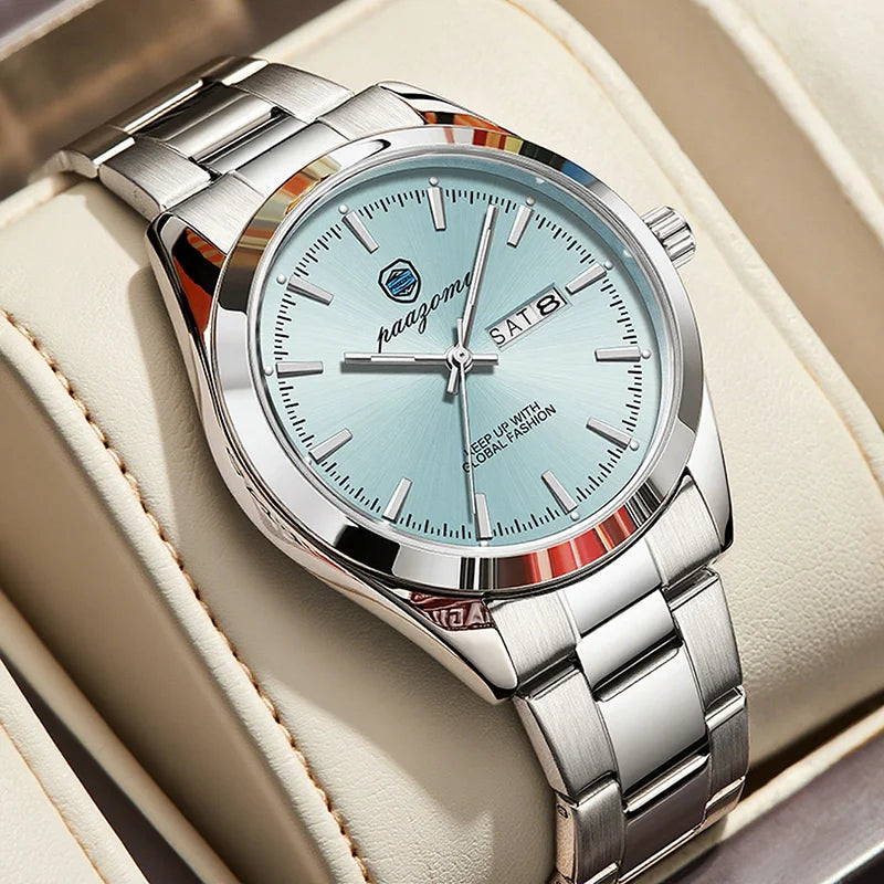 PAAZOMU Business Steel Quartz Watch