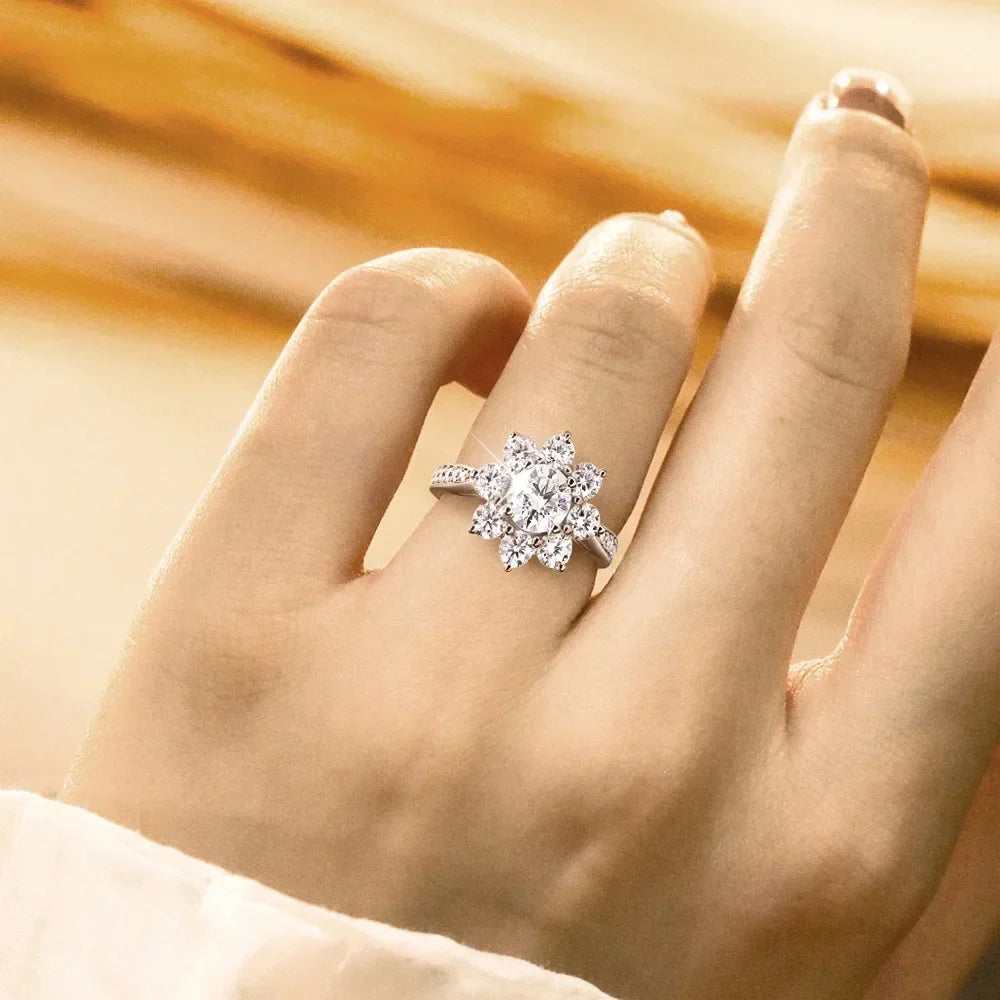 Sunflower Moissanite Wedding Ring