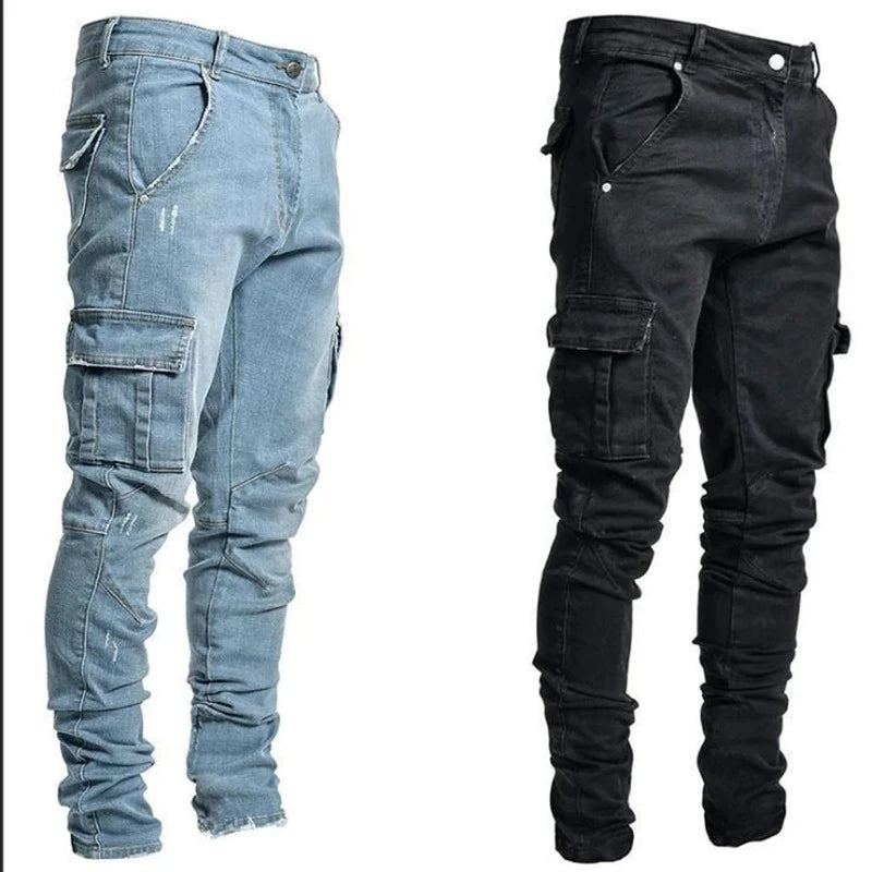 Elastic Cargo Denim Joggaer Jeans