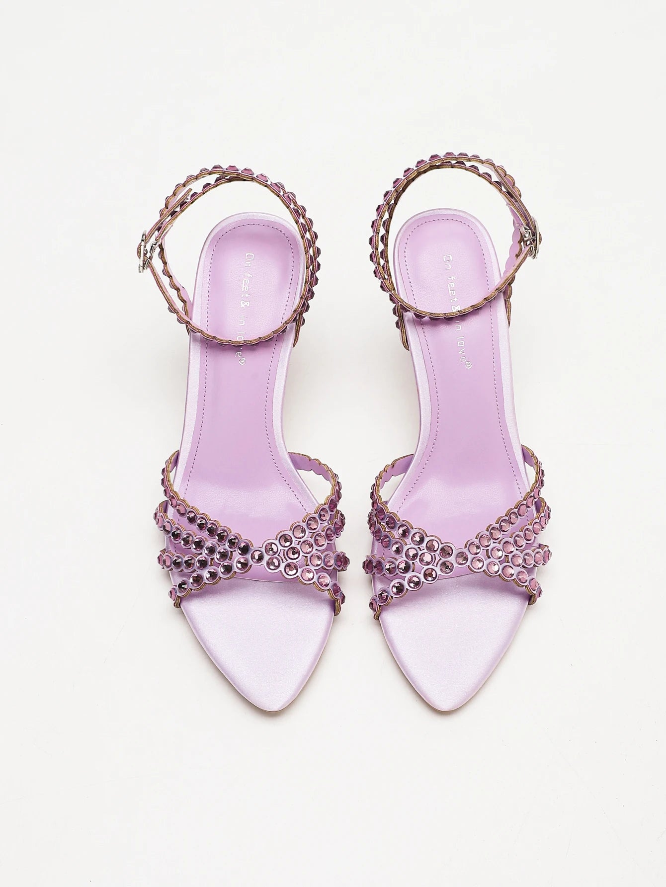 LIGHT LAVENDER CRYSTAL RHINESTONE SCALLOP