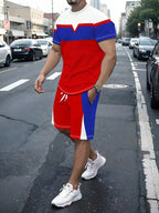 Stripe Print Loose Sports Set