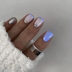 Mid-length French False Nails Leopard