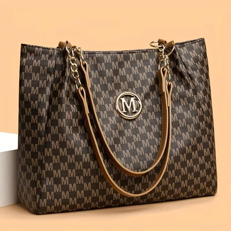 Vintage Geometric "M" Tote Bag