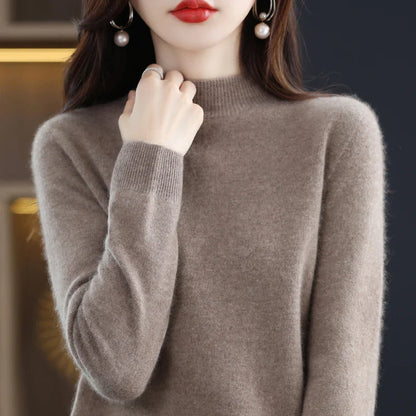 Merino Wool Mock Neck Sweater
