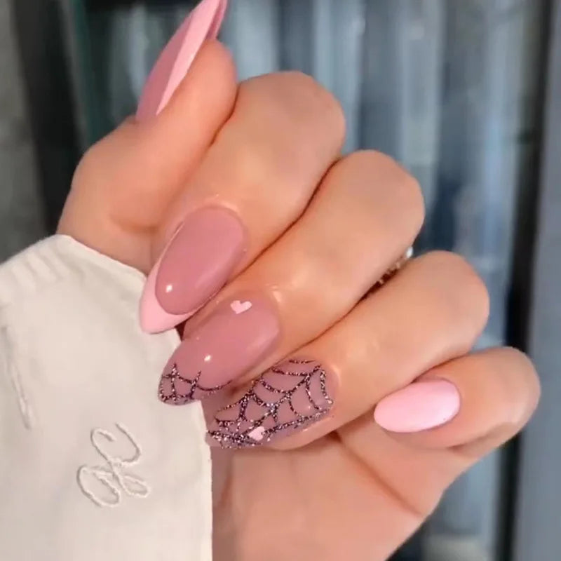 Gradient Wearing Fake Nails Long