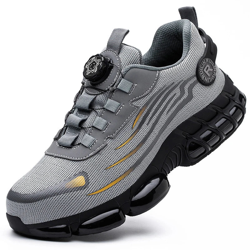 Rotating-Button Anti-Smash Safety Shoes