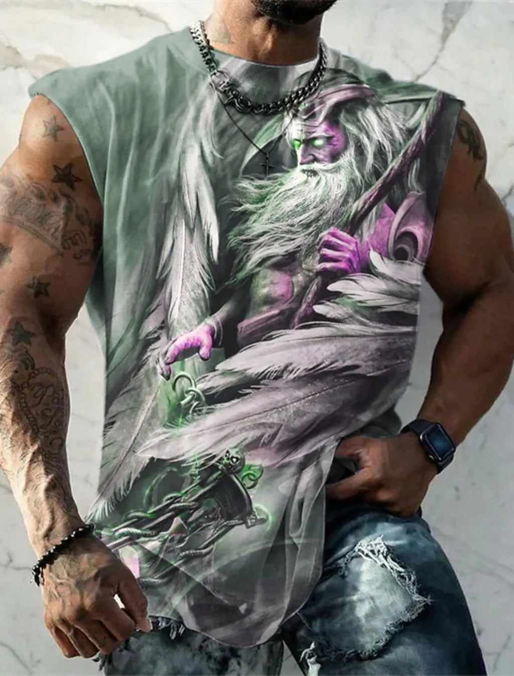 Rudder Graphic Print Tank Top