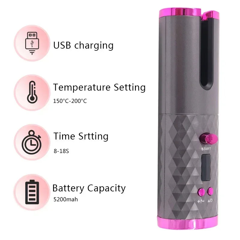Wireless Ceramic Hair Curler