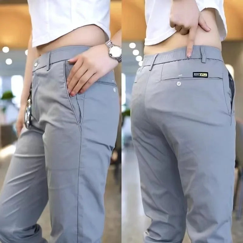 Slim Fit Mid-Rise Golf Trousers