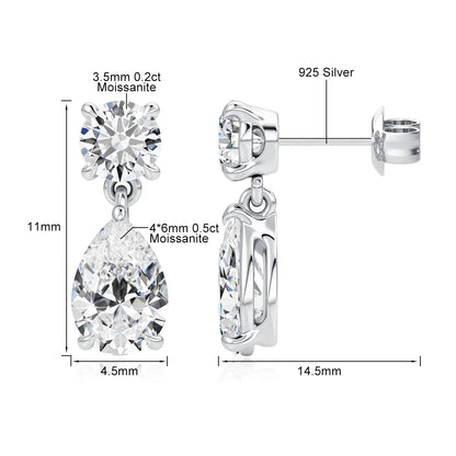 Women’s Waterdrop Moissanite Earrings