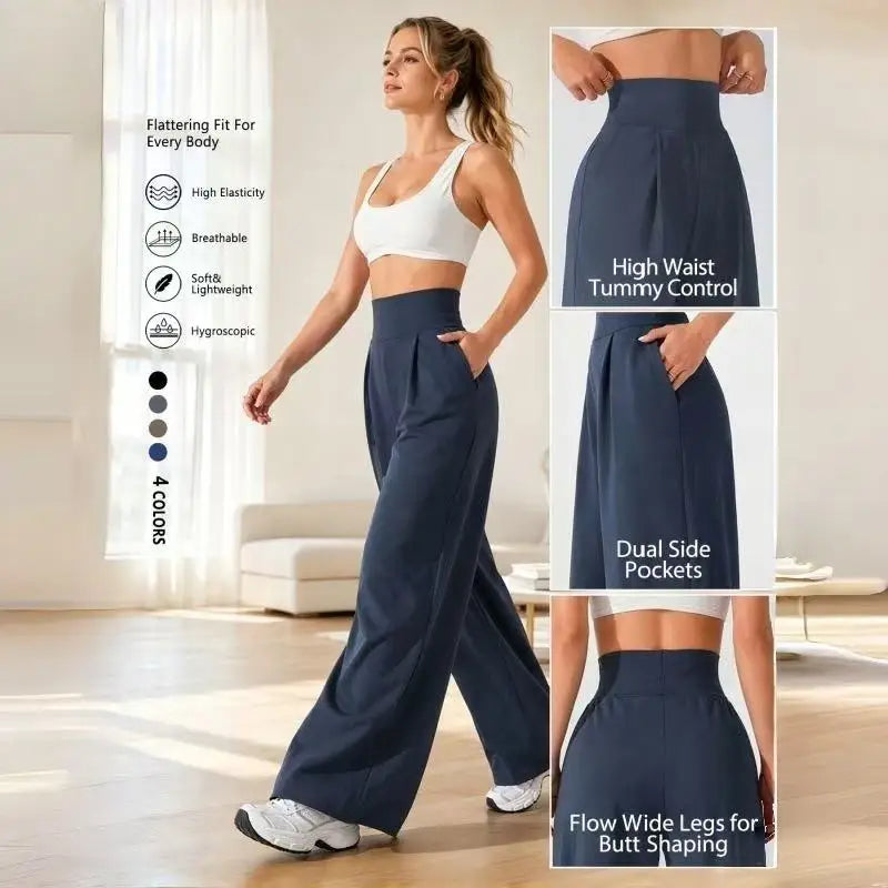 Quick-Dry Wide-Leg Sports Pants