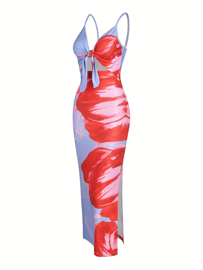 Summer Print Suspender Dress