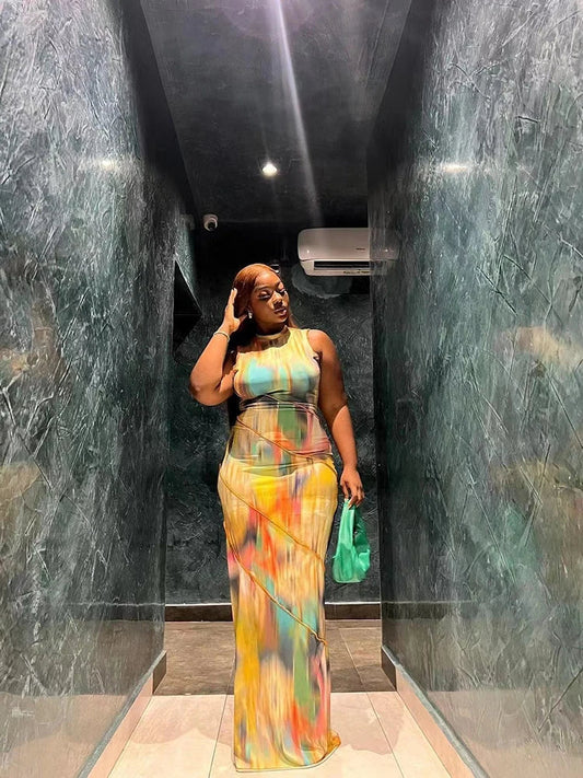 Colorful Patchwork Party Dress