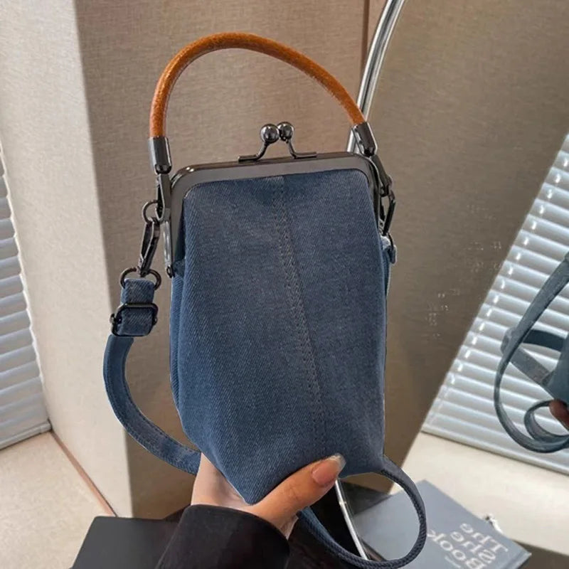 Vintage Denim Crossbody Bag