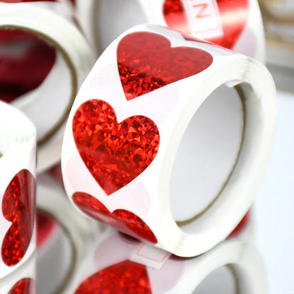 Sparkle Heart Stickers Roll