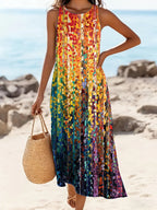 Bohemian Sunflower Print Dress