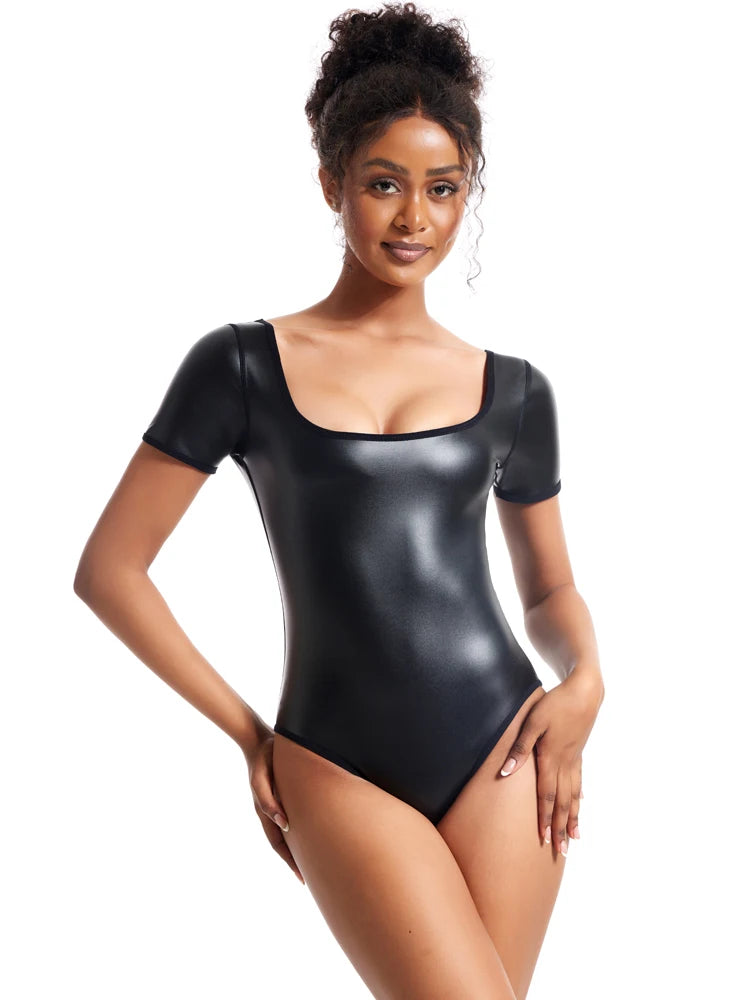 Faux Leather Bodysuit