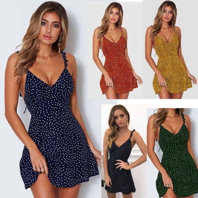 Backless V-Neck Mini Party Dress