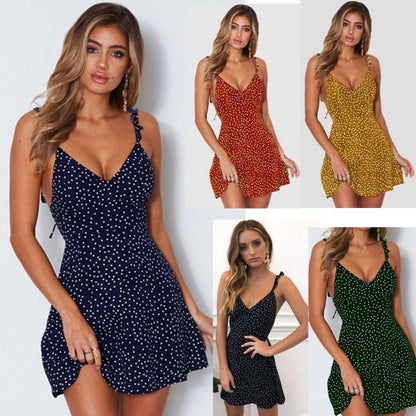 Backless V-Neck Mini Party Dress