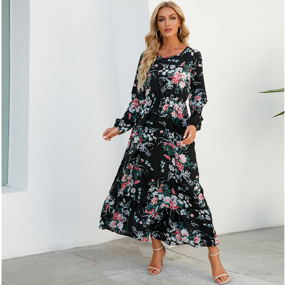Floral Bohemian Chiffon Maxi Dress