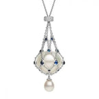 Metal Pearl Gemstone Necklace